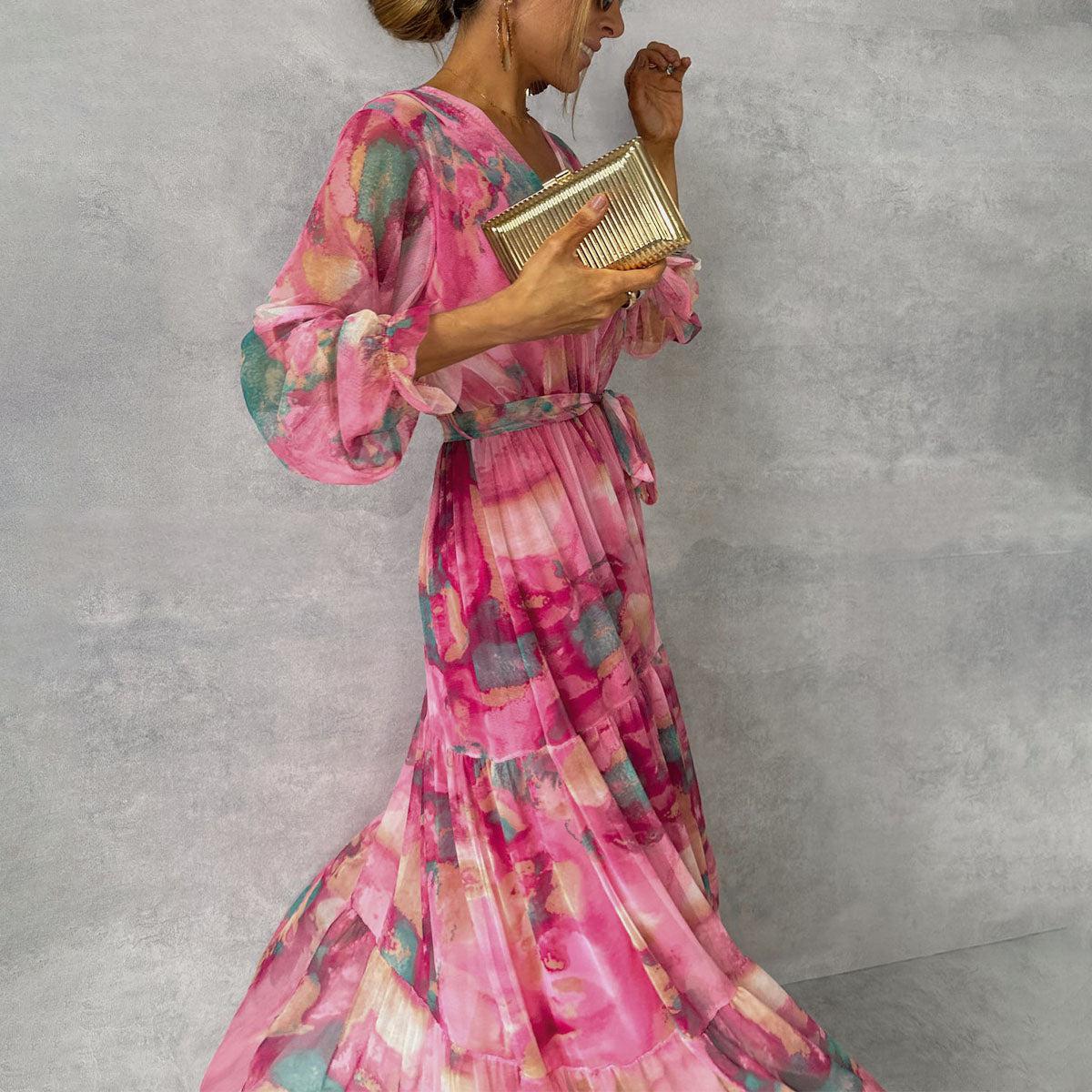 Romilly maxi dress in Rose Red