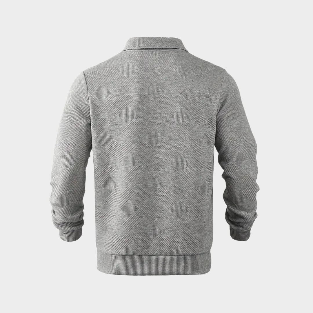 Men's Half Zip Pullover Casual Sweatshirt Long Sleeve Polo Style