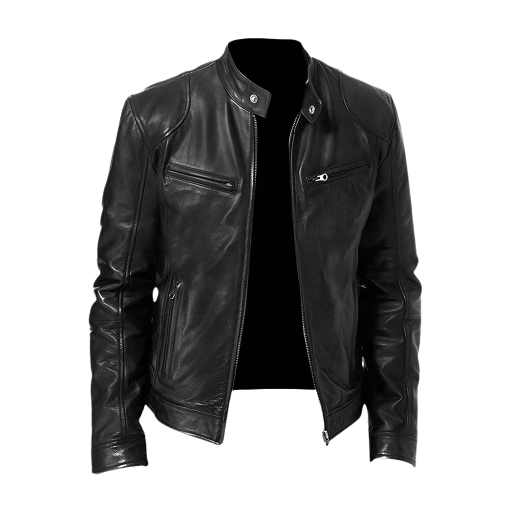 Leather Jacket Men's Casual Smart Stylish Evan Black Everyday Wear
