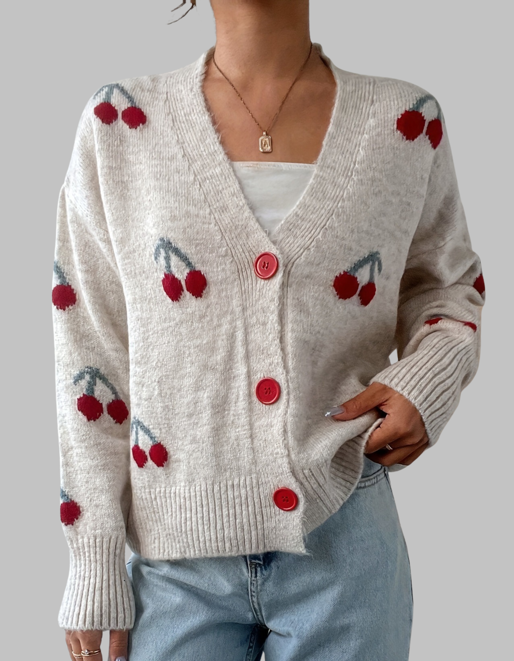 Cardigan Women Button Front Long Sleeve Knit Layer Autumn Winter Casual Warm
