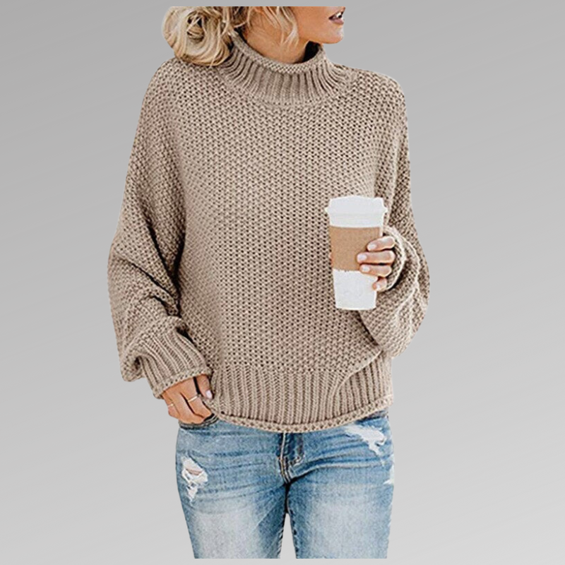 Women's Oversized Winter Sweater Chunky Knit Turtleneck Warm Relaxed Fit Cosy Pullover Ladies Knitted Jumper Casual Everyday