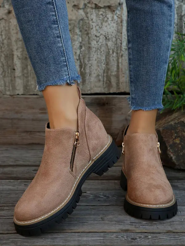 Urban Boots Women Waterproof Leather Durable Everyday Casual Comfort