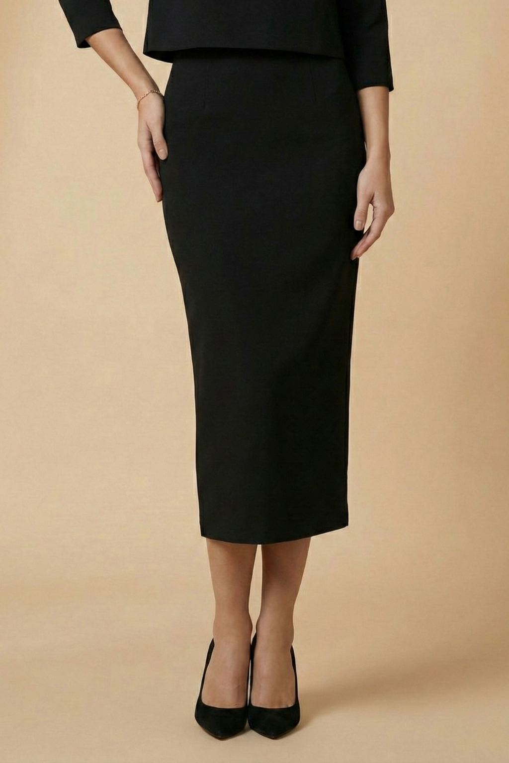 Women's Two Piece Set Cowl Neck Top Bodycon Midi Skirt Evening Formal