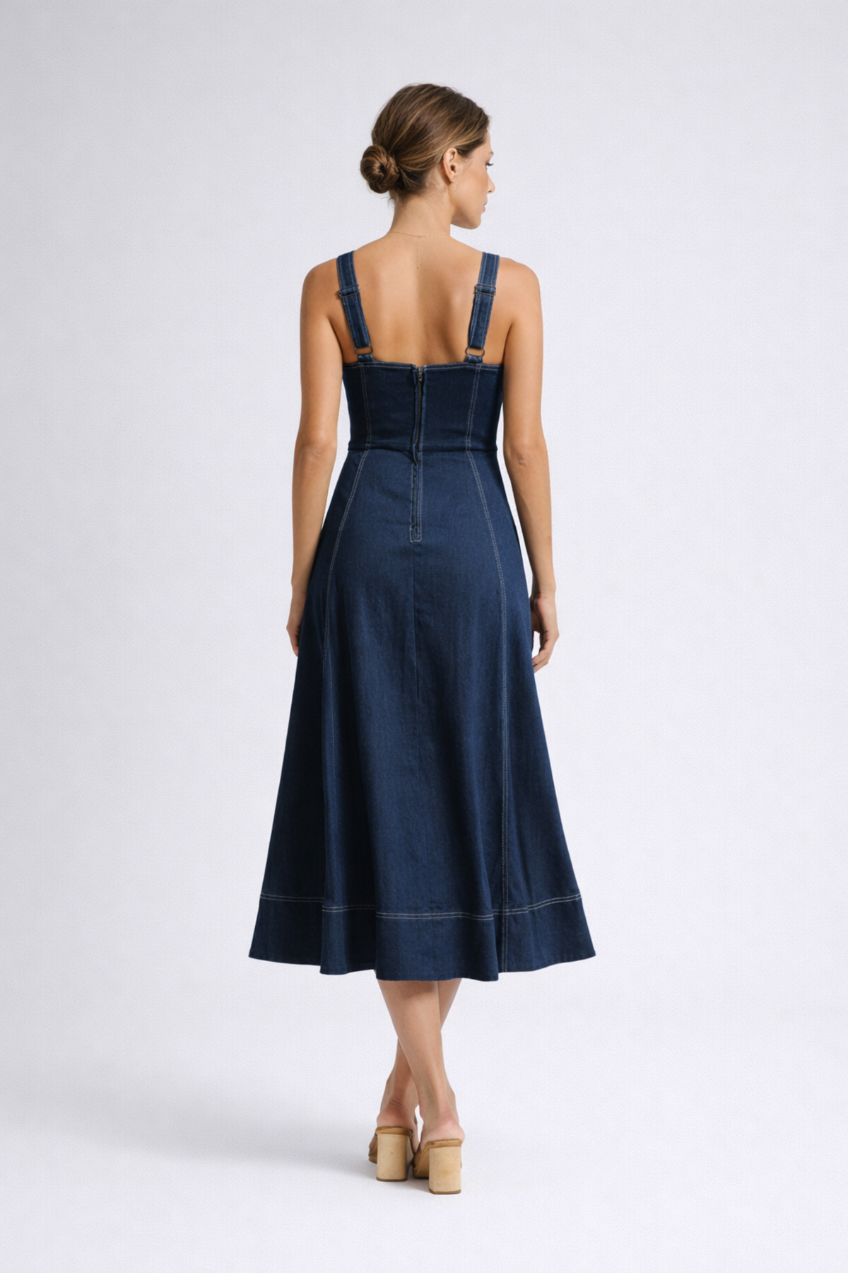 Romy | Denim Midi Dress