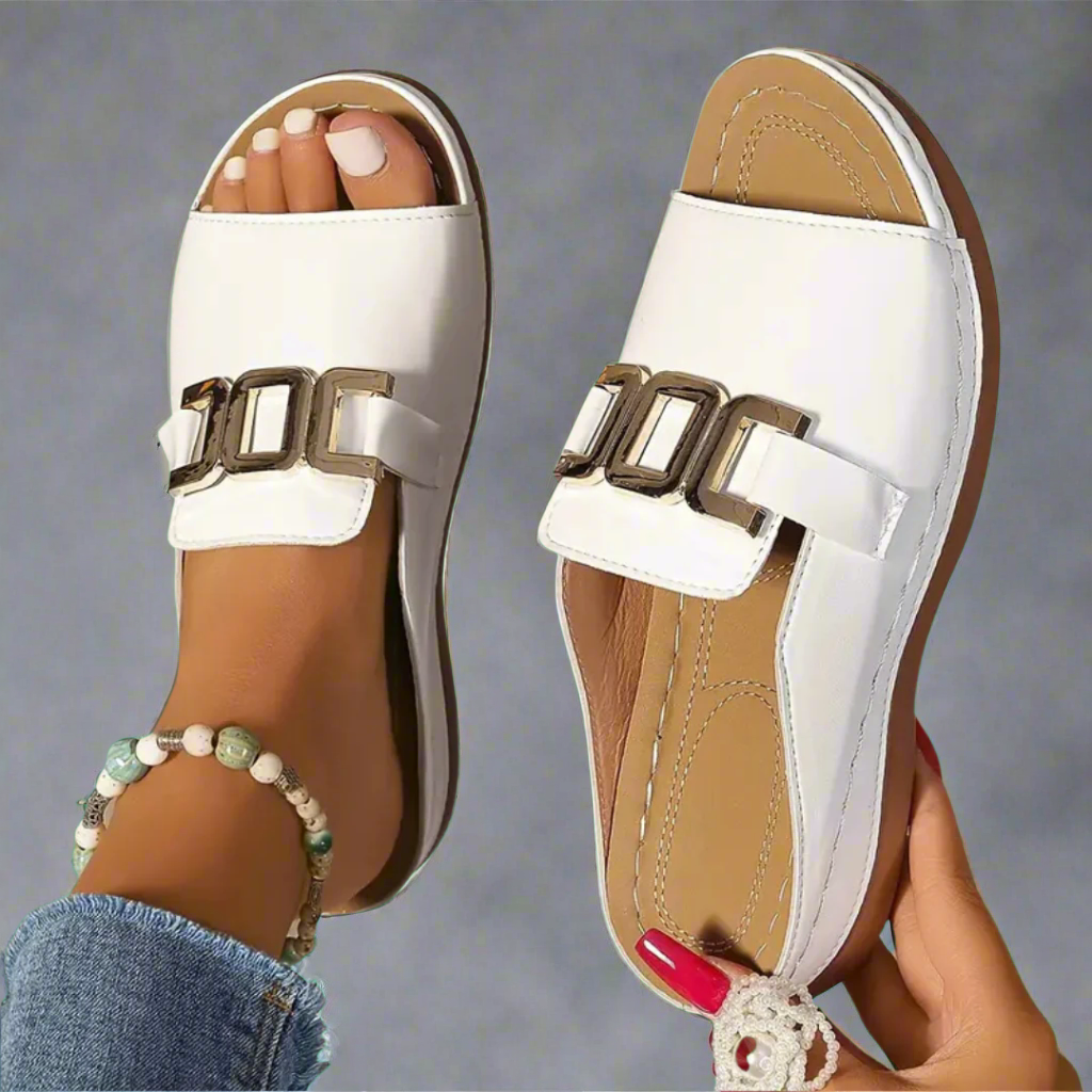Women's Slip-On Sandals Elegant Leather Premium Comfort Casual Dress