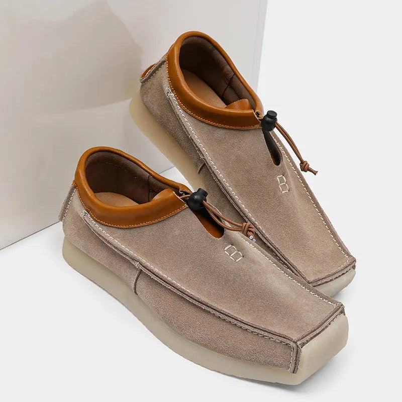 Men's High Top Loafers Slip On Toggle Closure Contrast Stitching Casual