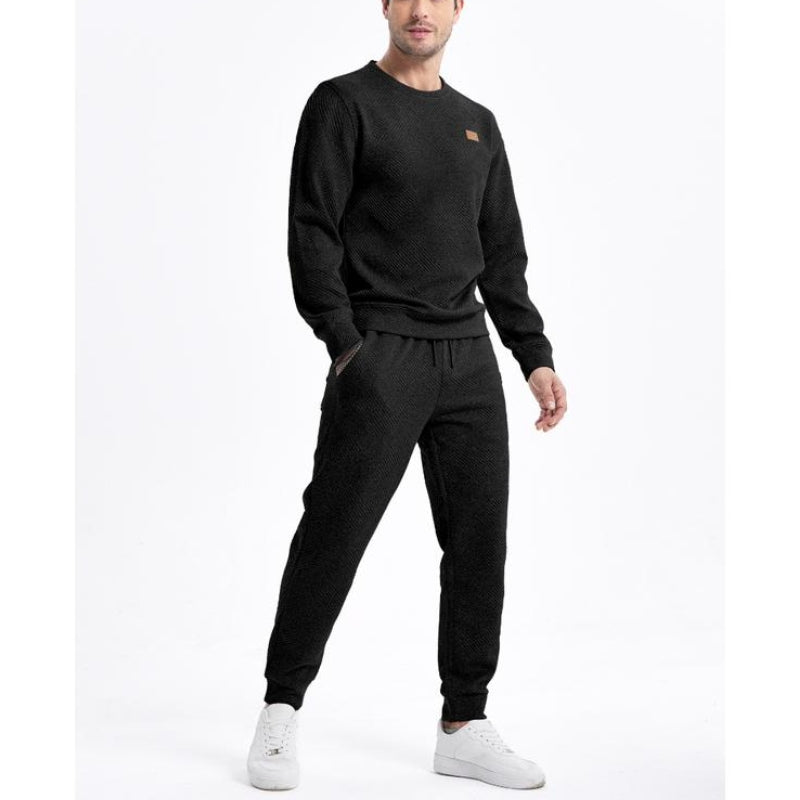 Men's Sweat Suit Two Piece Set Crewneck Pullover Track Pants Casual
