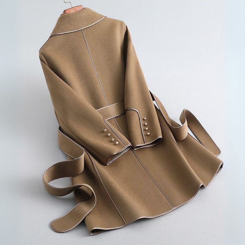 Women's Longline Trench Coat Belted Wrap Tailored Smart Casual Formal