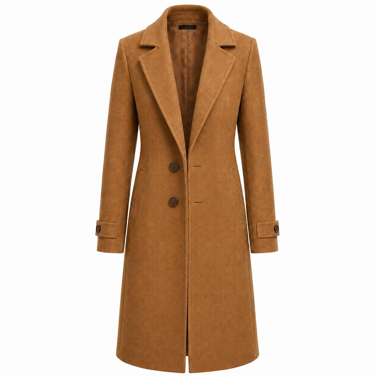 Women's Long Trench Coat with Buttons Tailored Overcoat Casual Formal