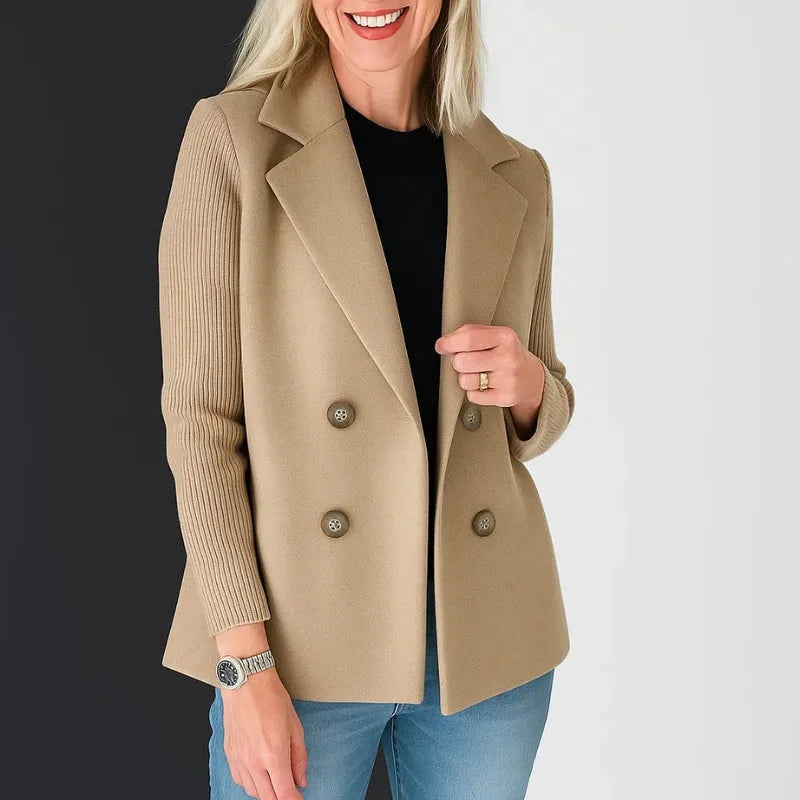 Women's Double Breasted Blazer Notched Lapel Tailored Work Smart Casual