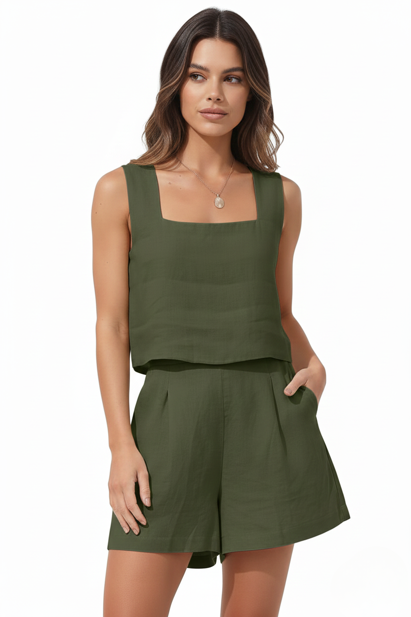 Aurora women's outfit set in Army Green