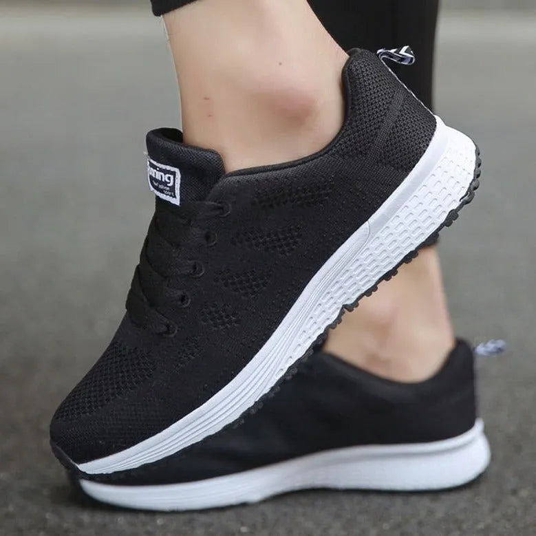 Women's Running Shoes Cushioned Lace-Up Athletic Trainers
