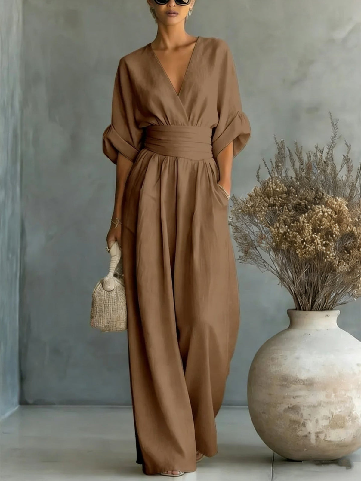 Sophia Merriweather women's jumpsuit in Dark brown