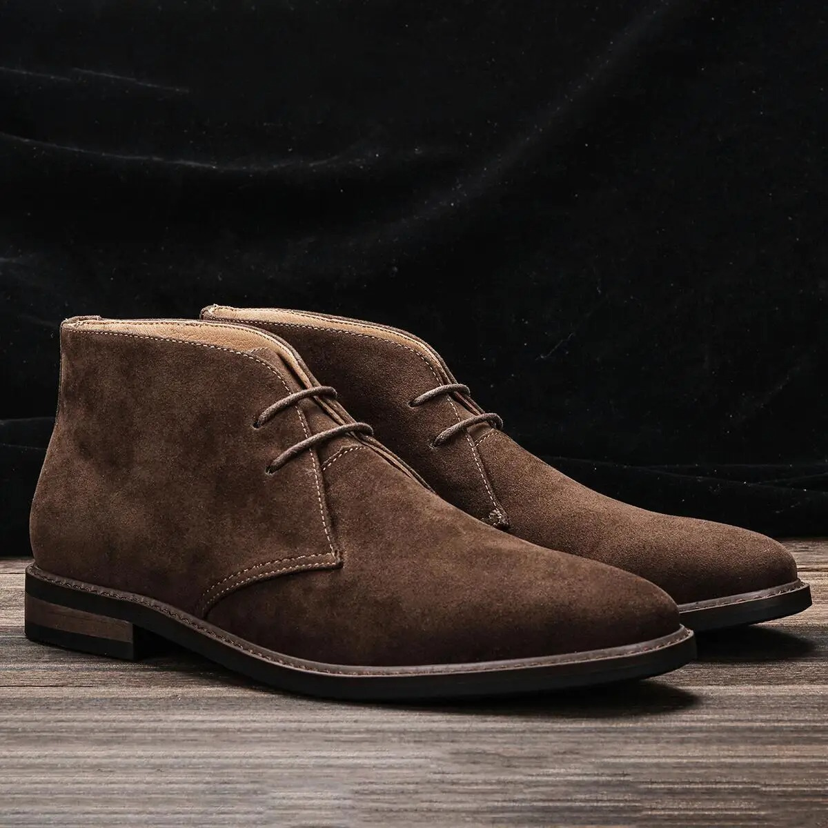 Men's Lace-Up Ankle Boots Slim Fit Casual Smart Everyday Shoes Brown