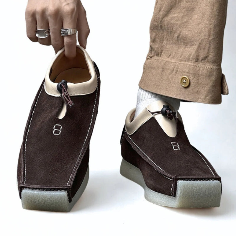 Men's High Top Loafers Slip On Toggle Closure Contrast Stitching Casual