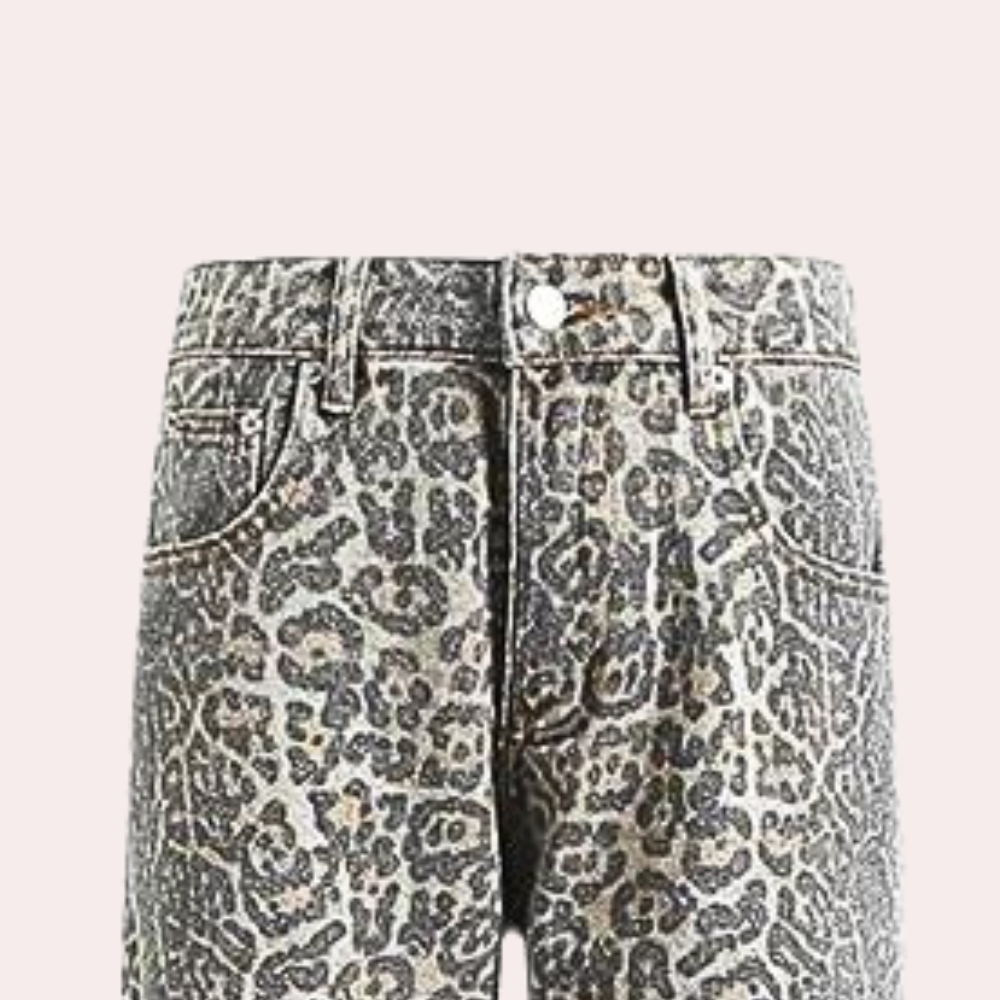 Women's Leopard Print Trousers High Waisted Lounge Casual Everyday Wear