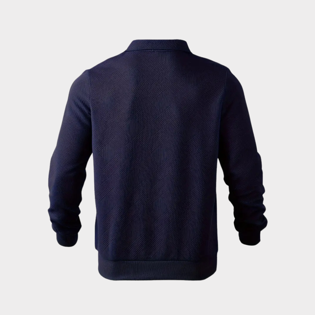 Men's Half Zip Pullover Casual Sweatshirt Long Sleeve Polo Style