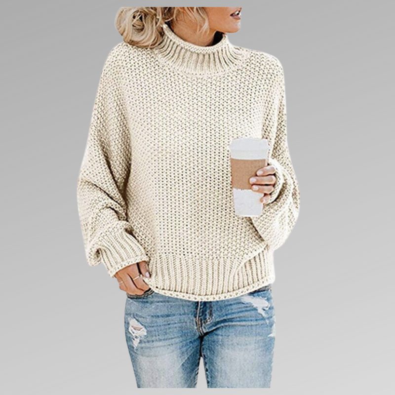 Women's Oversized Winter Sweater Chunky Knit Turtleneck Warm Relaxed Fit Cosy Pullover Ladies Knitted Jumper Casual Everyday