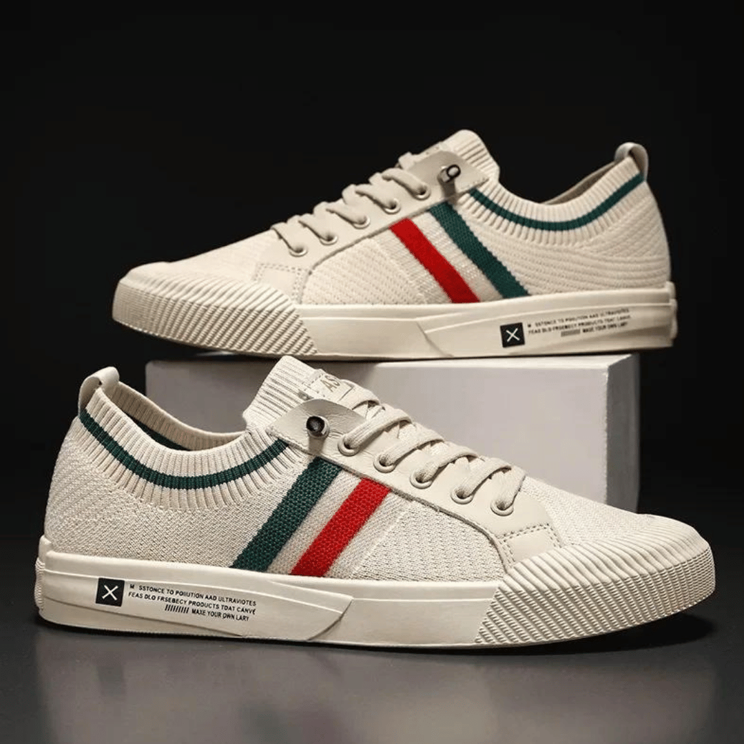 Men's Striped Sneakers Casual Stylish Sports Shoes Lightweight Everyday