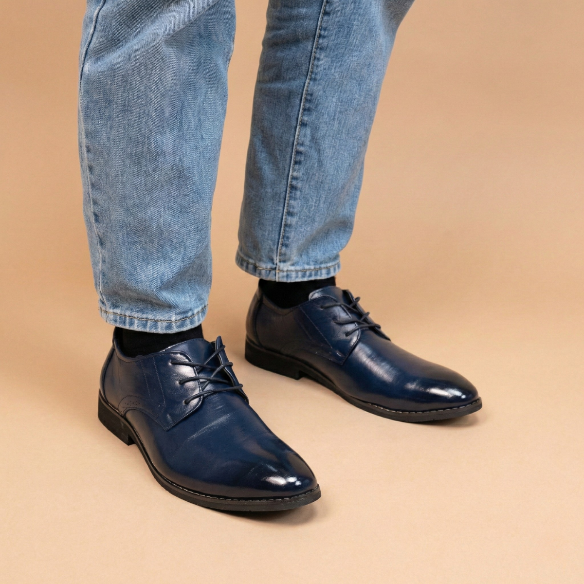 Men's Dress Shoes Lace Up Business Casual Rounded Toe Black