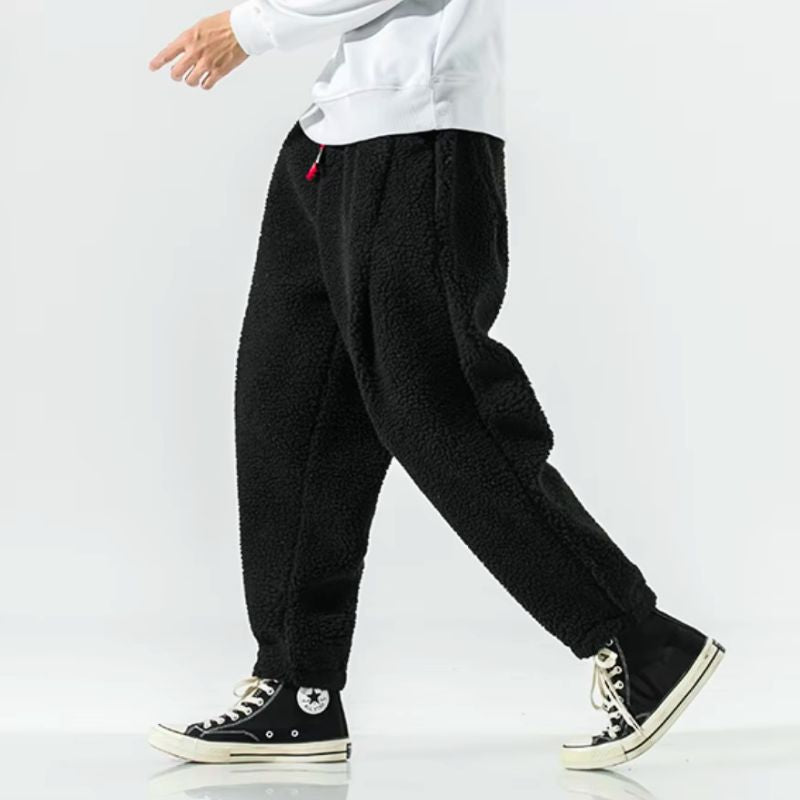 Men's Track Pants Textured Drawstring Waistband Elastic Cuff Casual