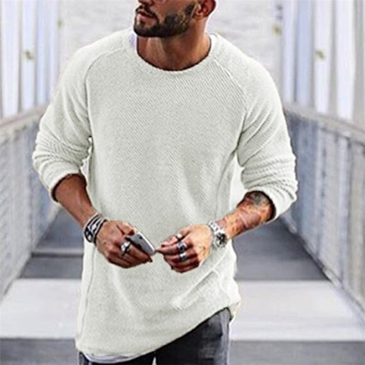 Men's Long Knit Pullover Sweater Soft Comfortable Casual Everyday Wear