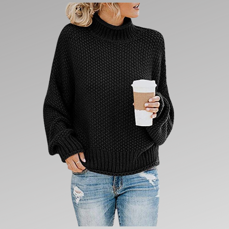Women's Oversized Winter Sweater Chunky Knit Turtleneck Warm Relaxed Fit Cosy Pullover Ladies Knitted Jumper Casual Everyday