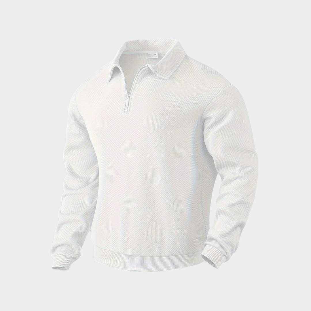 Men's Half Zip Pullover Casual Sweatshirt Long Sleeve Polo Style