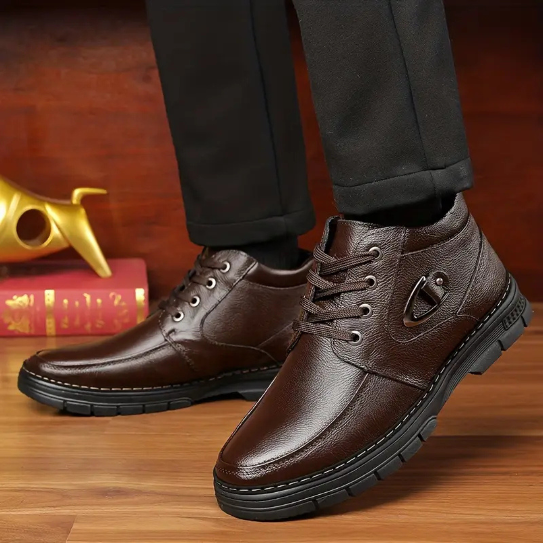 Men's Leather Ankle Boots Soft Brown Smart Casual Office Weekend
