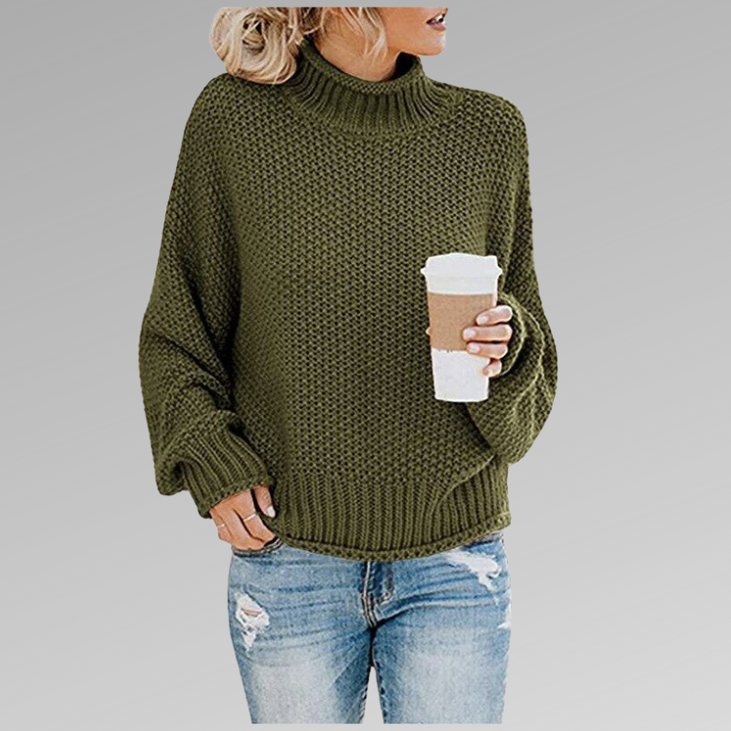 Women's Oversized Winter Sweater Chunky Knit Turtleneck Warm Relaxed Fit Cosy Pullover Ladies Knitted Jumper Casual Everyday