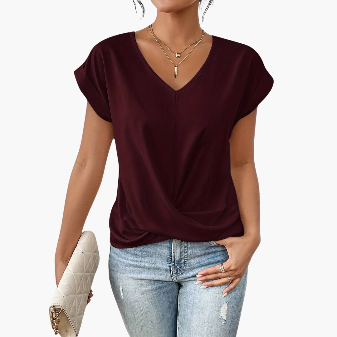 Clara women's t-shirt in Burgundy