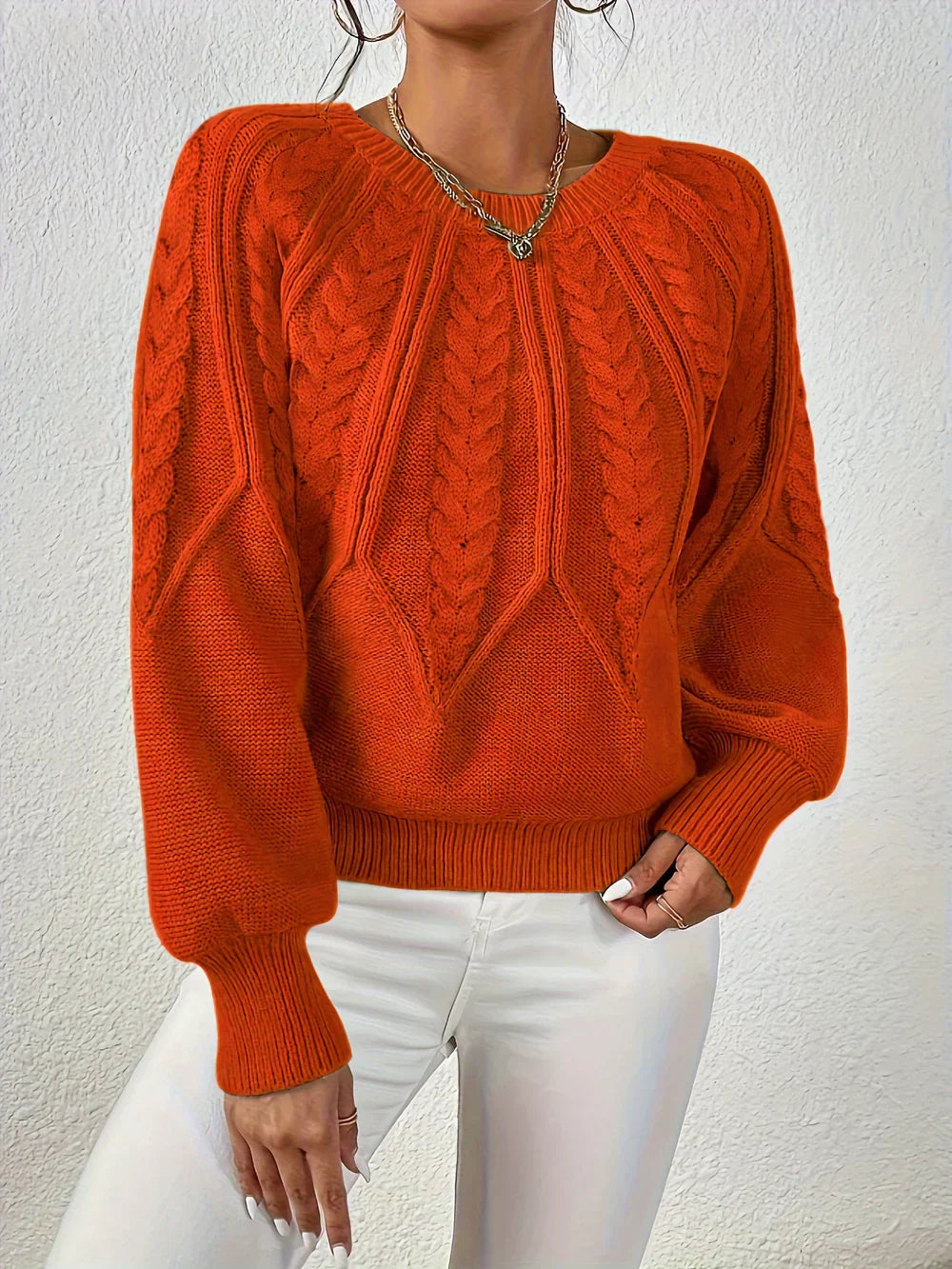 Women's Classic Comfort Sweater Cotton-Blend Soft Warm Knit Top Casual Autumn Winter Pullover Ladies Long Sleeve Cosy Everyday