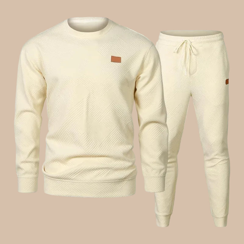 Men's Sweat Suit Two Piece Set Crewneck Pullover Track Pants Casual