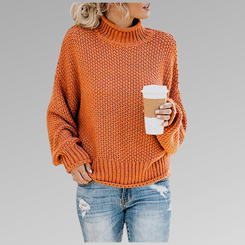 Women's Oversized Winter Sweater Chunky Knit Turtleneck Warm Relaxed Fit Cosy Pullover Ladies Knitted Jumper Casual Everyday