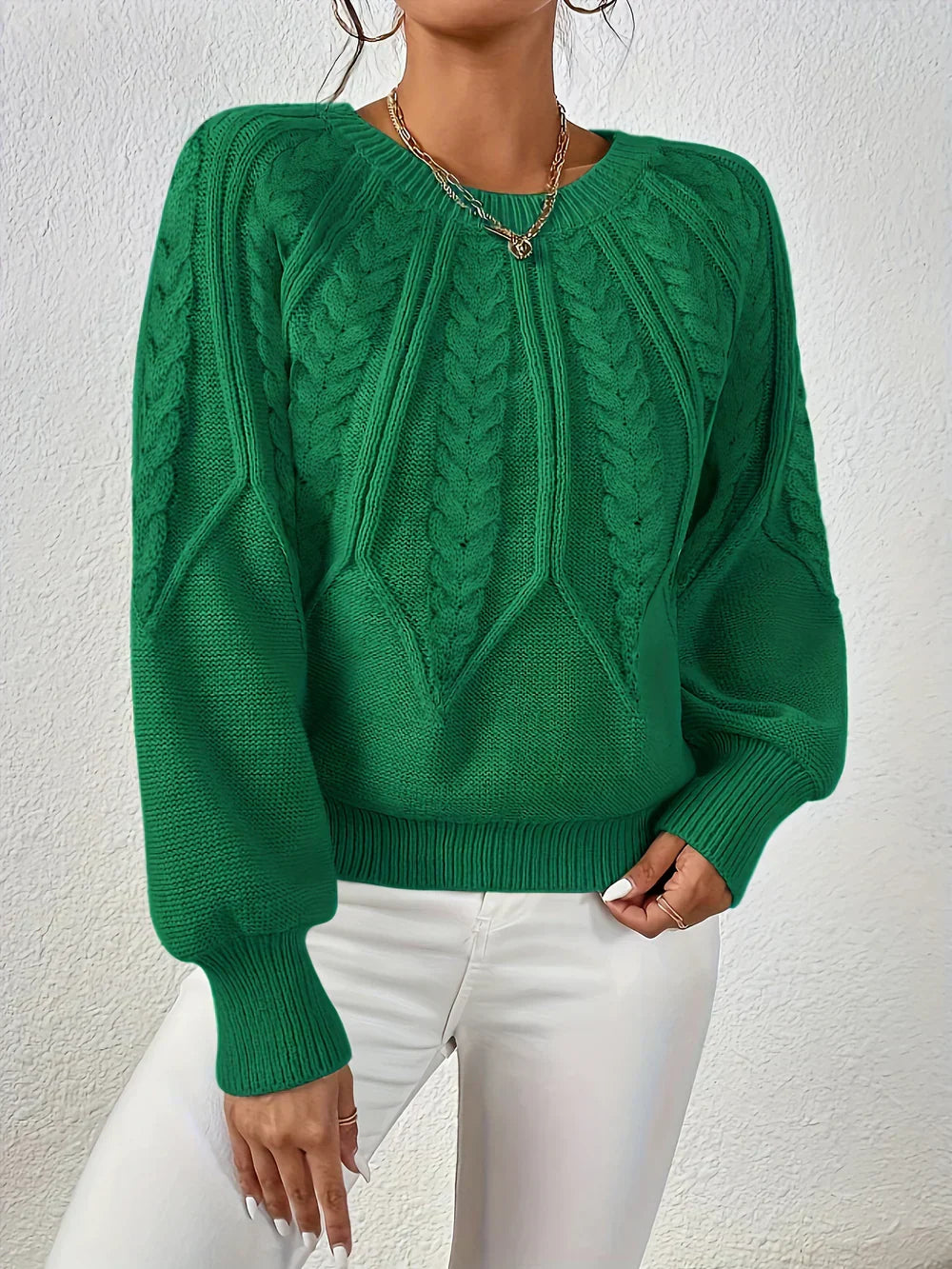 Women's Classic Comfort Sweater Cotton-Blend Soft Warm Knit Top Casual Autumn Winter Pullover Ladies Long Sleeve Cosy Everyday