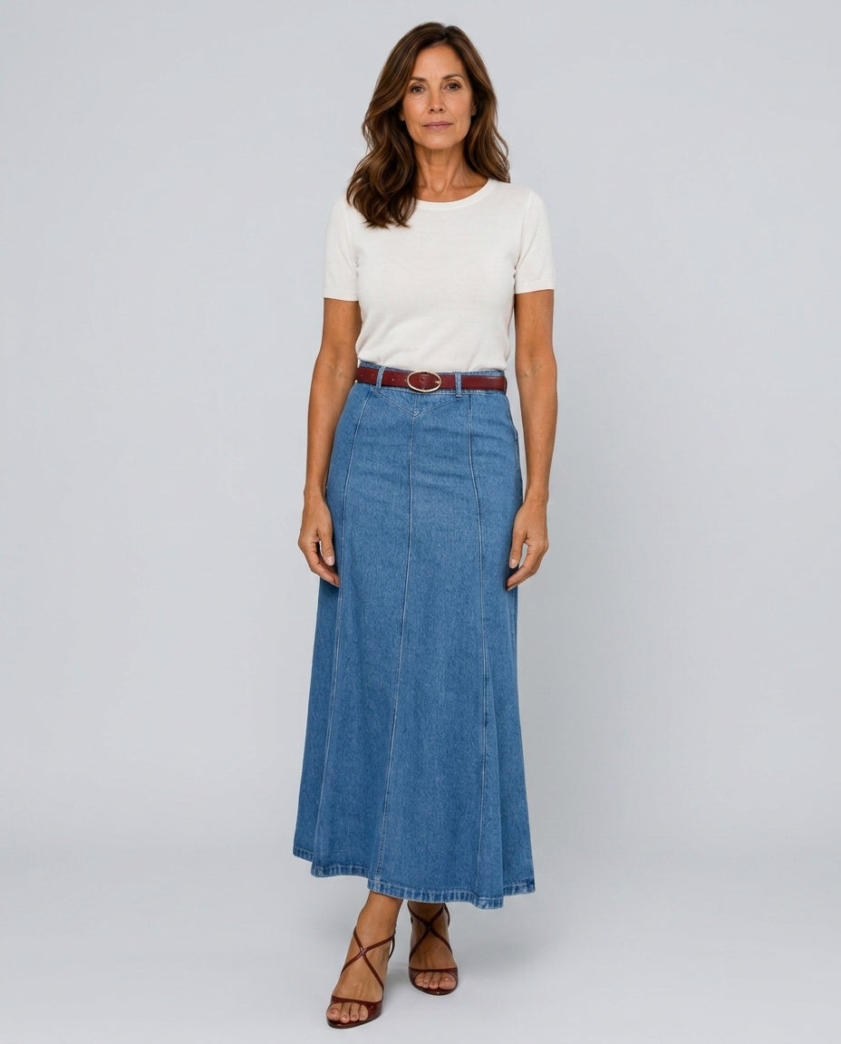 Vera women's maxi skirt in Blue