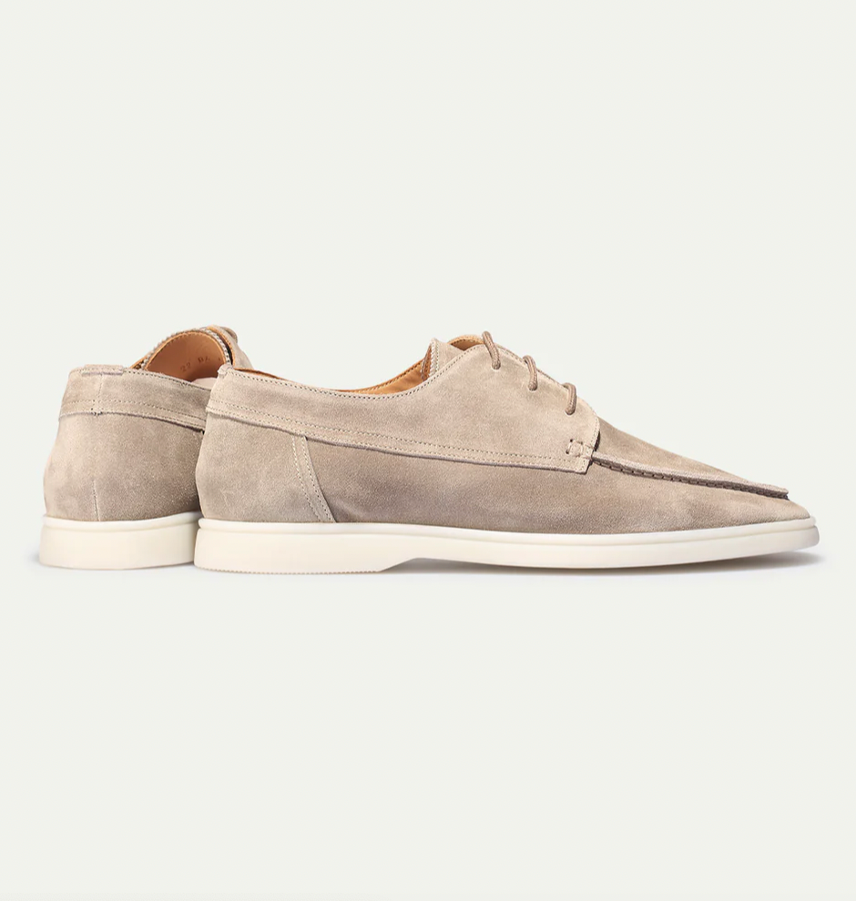 Men's Loafers Suede Lace Up Casual Smart Everyday Shoes Navy