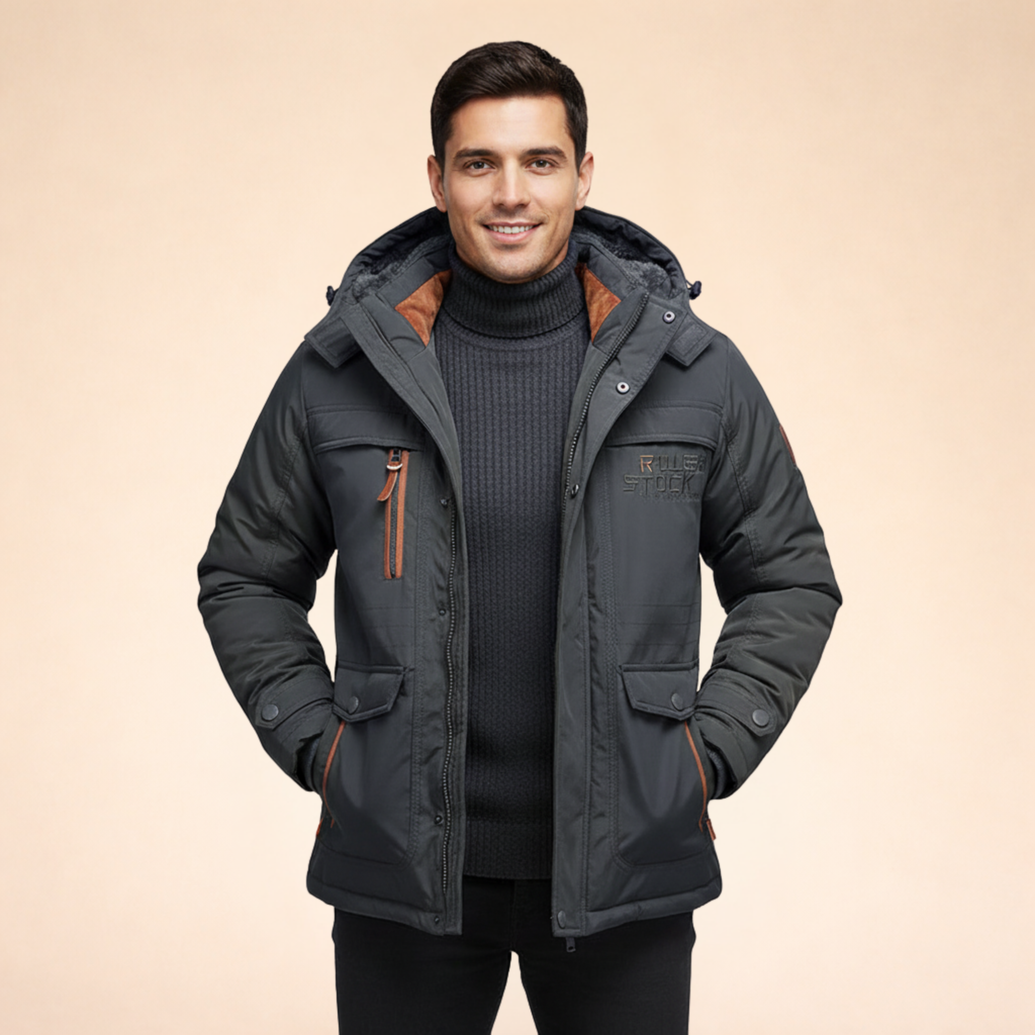 Winter Jacket Men's Warm Weather-Resistant Insulated Outdoor Coat