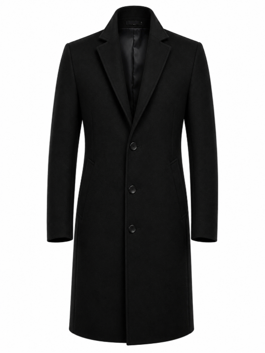 Men's Winter Coat Classic Structured Formal Casual Everyday Charcoal
