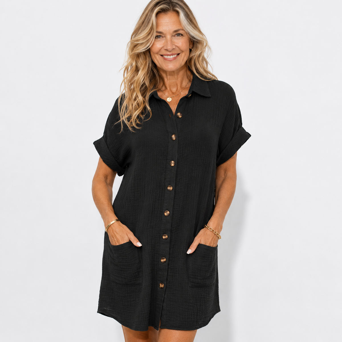 Emilia Weston women's mini dress in Black