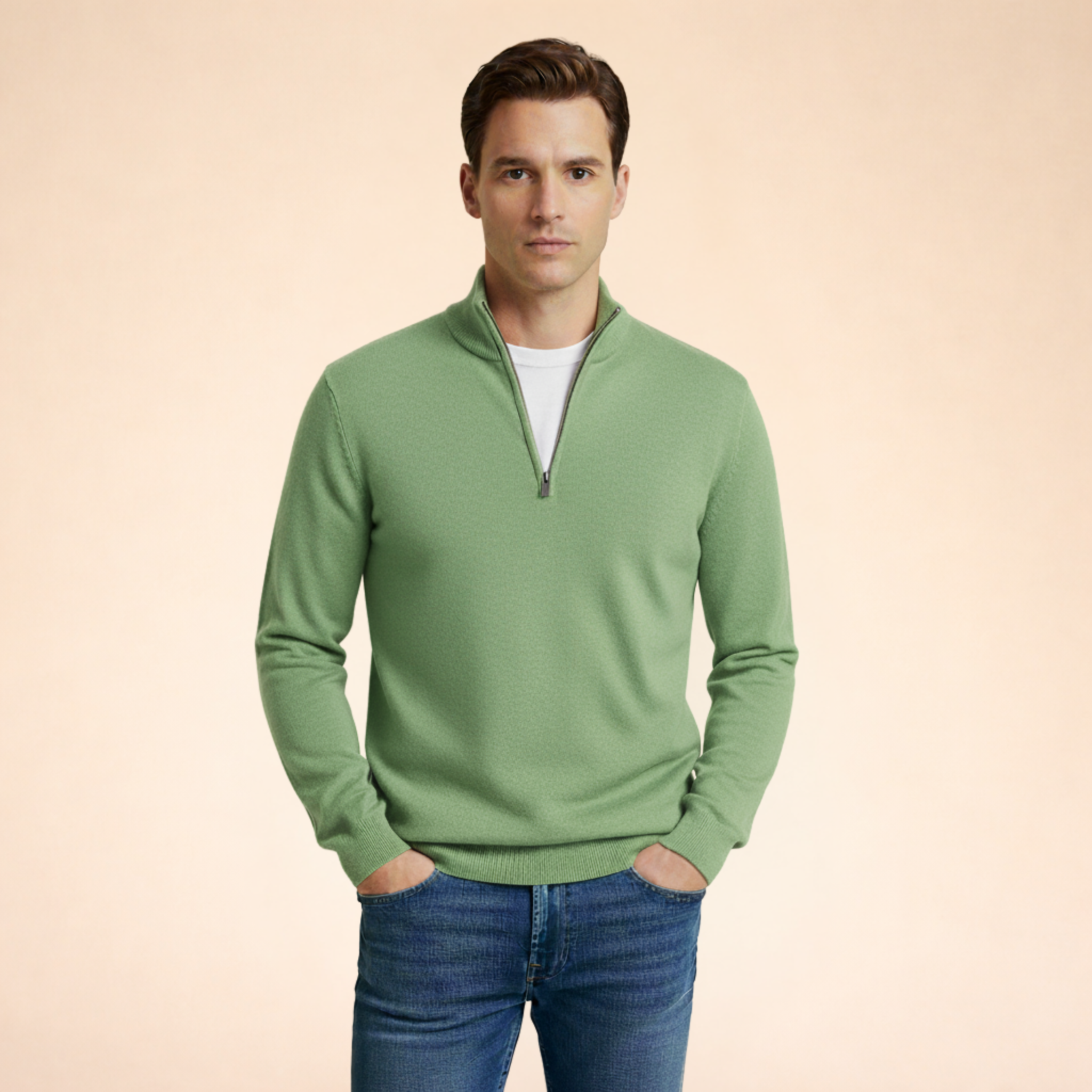Half-Zip Winter Sweater Men's Cozy Layering Comfortable Relaxed Fit
