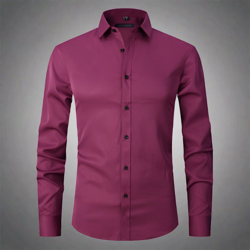 Men's Wrinkle-Free Shirt Stand Collar Formal Casual Smart Wear