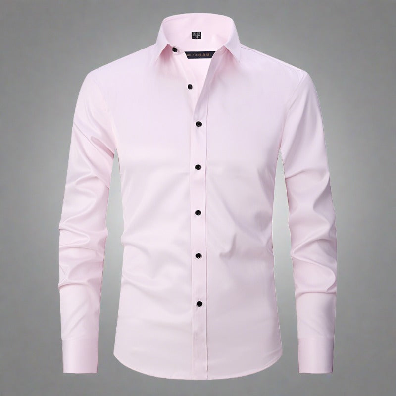 Men's Wrinkle-Free Shirt Stand Collar Formal Casual Smart Wear