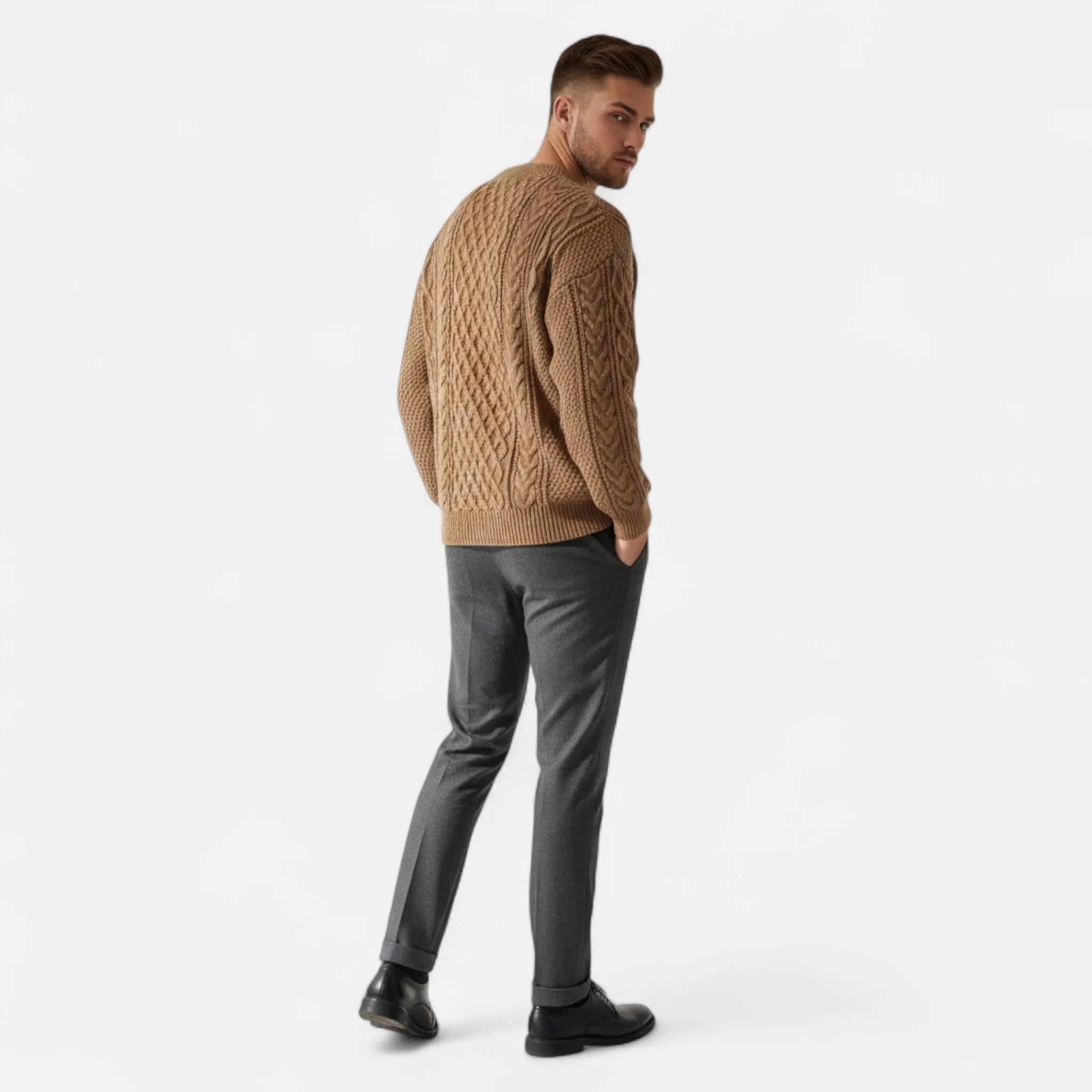 Men's Wool Sweater Classic Fit Timeless Elegant Everyday Wear
