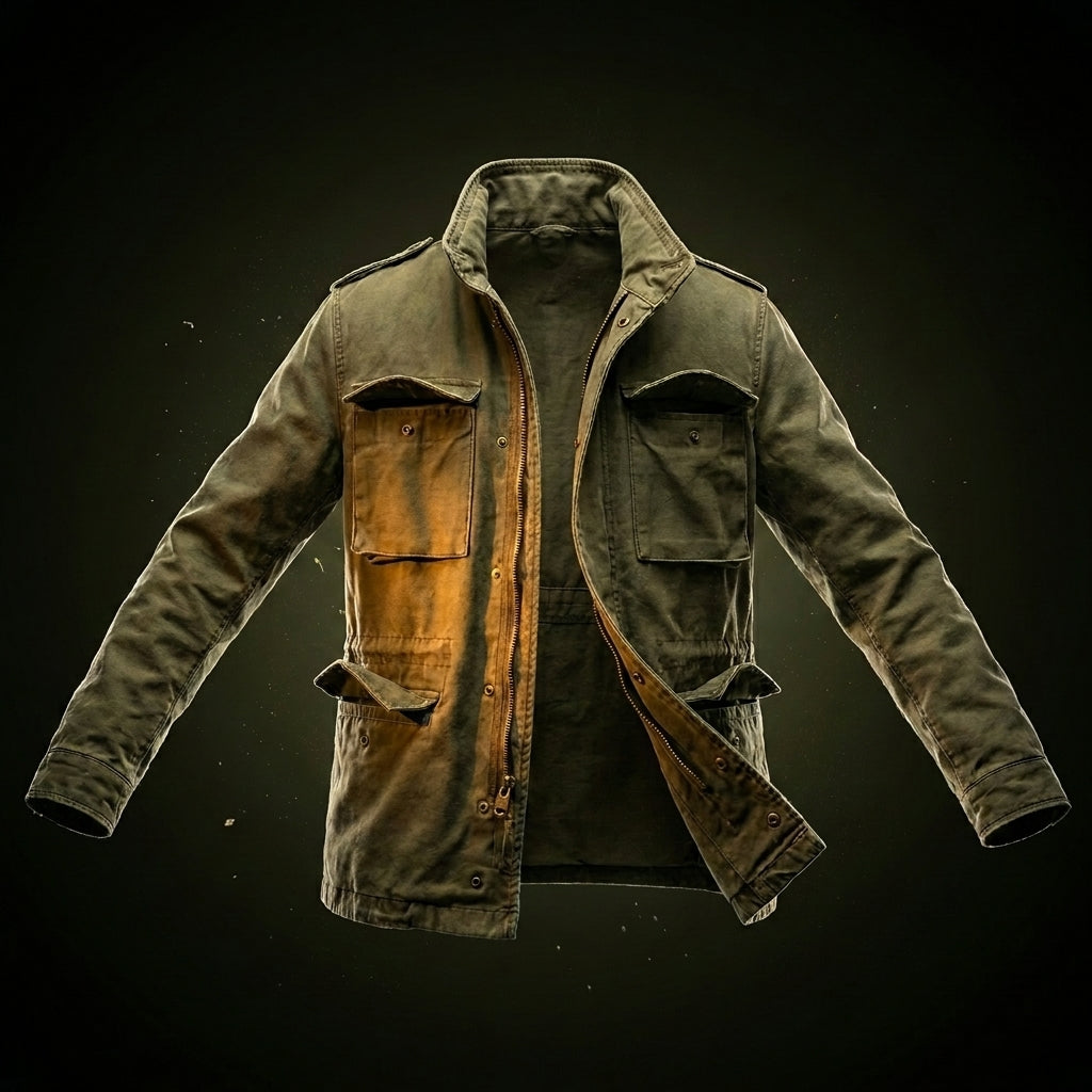 Men's Military Field Jacket Classic Olive Casual Outdoor Everyday Wear