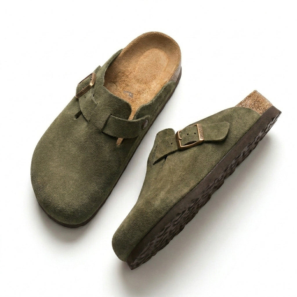Orthopedic Clogs with Buckle Closed Toe Slip-On Comfort Everyday Casual