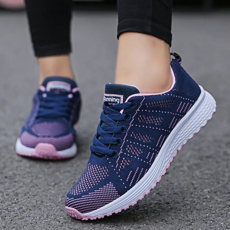 Women's Running Shoes Cushioned Lace-Up Athletic Trainers