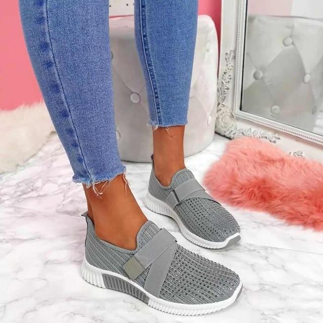 Women's Slip-On Sneaker Velcro Easy Adjustable Casual Comfort Shoe