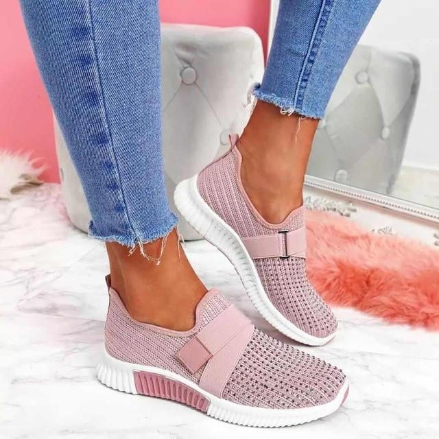 Women's Slip-On Sneaker Velcro Easy Adjustable Casual Comfort Shoe