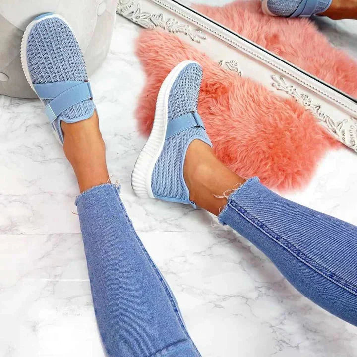 Women's Slip-On Sneaker Velcro Easy Adjustable Casual Comfort Shoe
